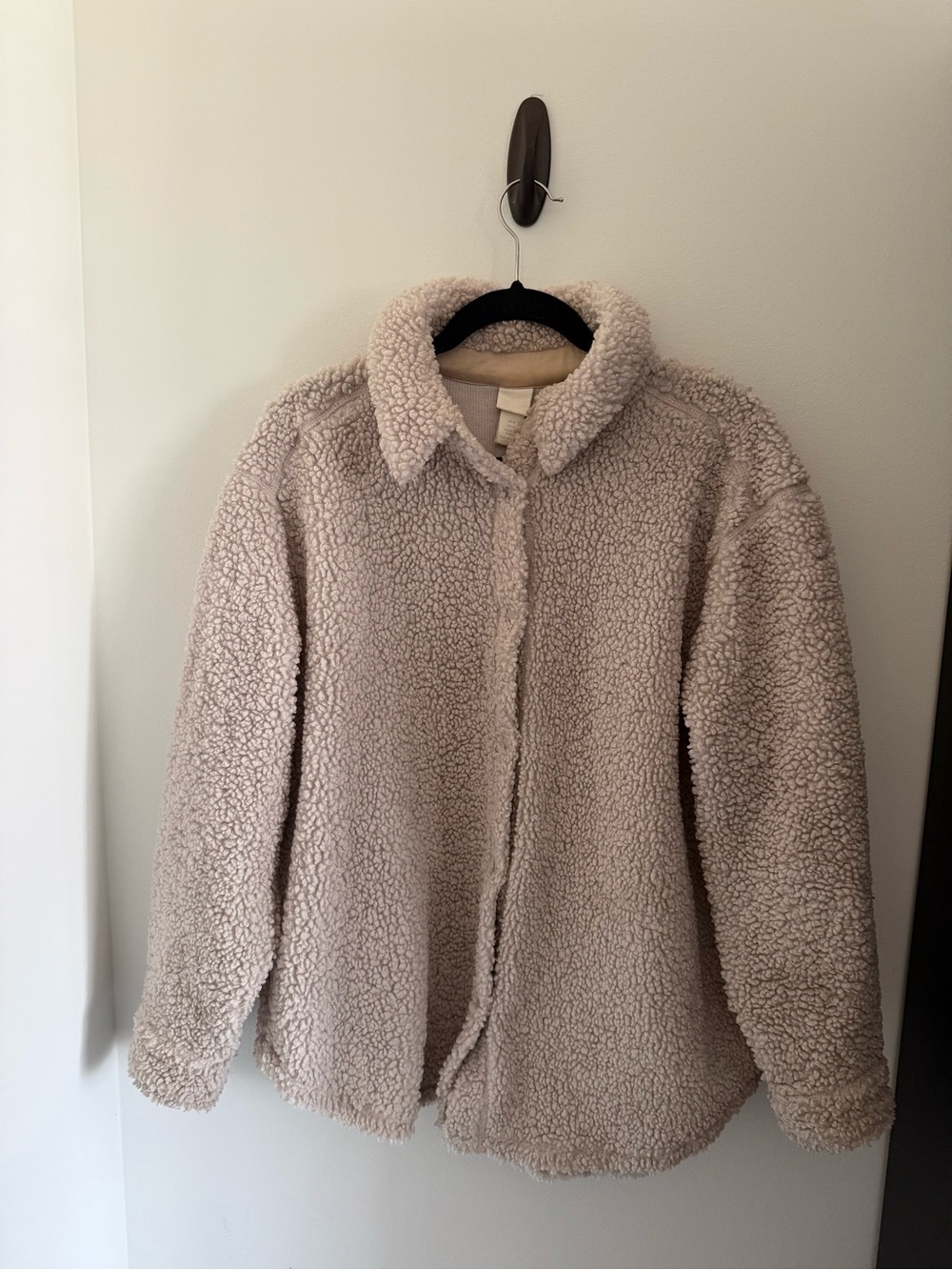 Sherpa Biege Jacket | Plush Teddy Jacket in Light Taupe